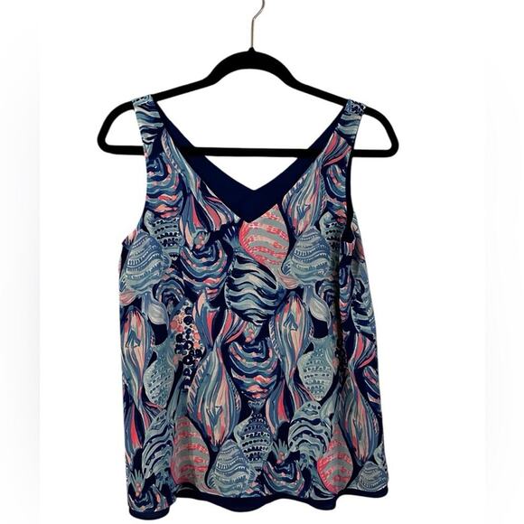 Lilly Pulitzer Florin‎ Shade Seekers V Neck Reversable Tank Lightweight Beach - Picture 1 of 4